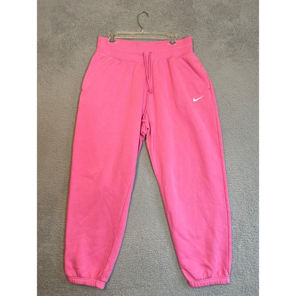 Nike Women's Sweatpants Pink Joggers Drawstring Waist Casual Comfy Lounge L - Picture 1 of 5